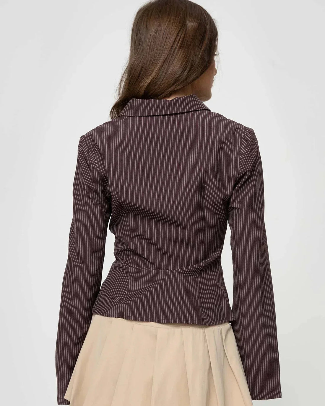 Leá | Blouse Dame Élégante à Rayures avec Manches Évasées pour Femmes