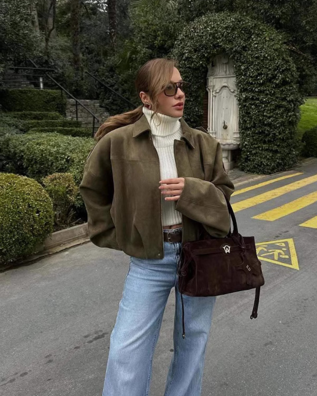 Jade | Veste Pilote en Suède à Manches Batwing pour Femmes