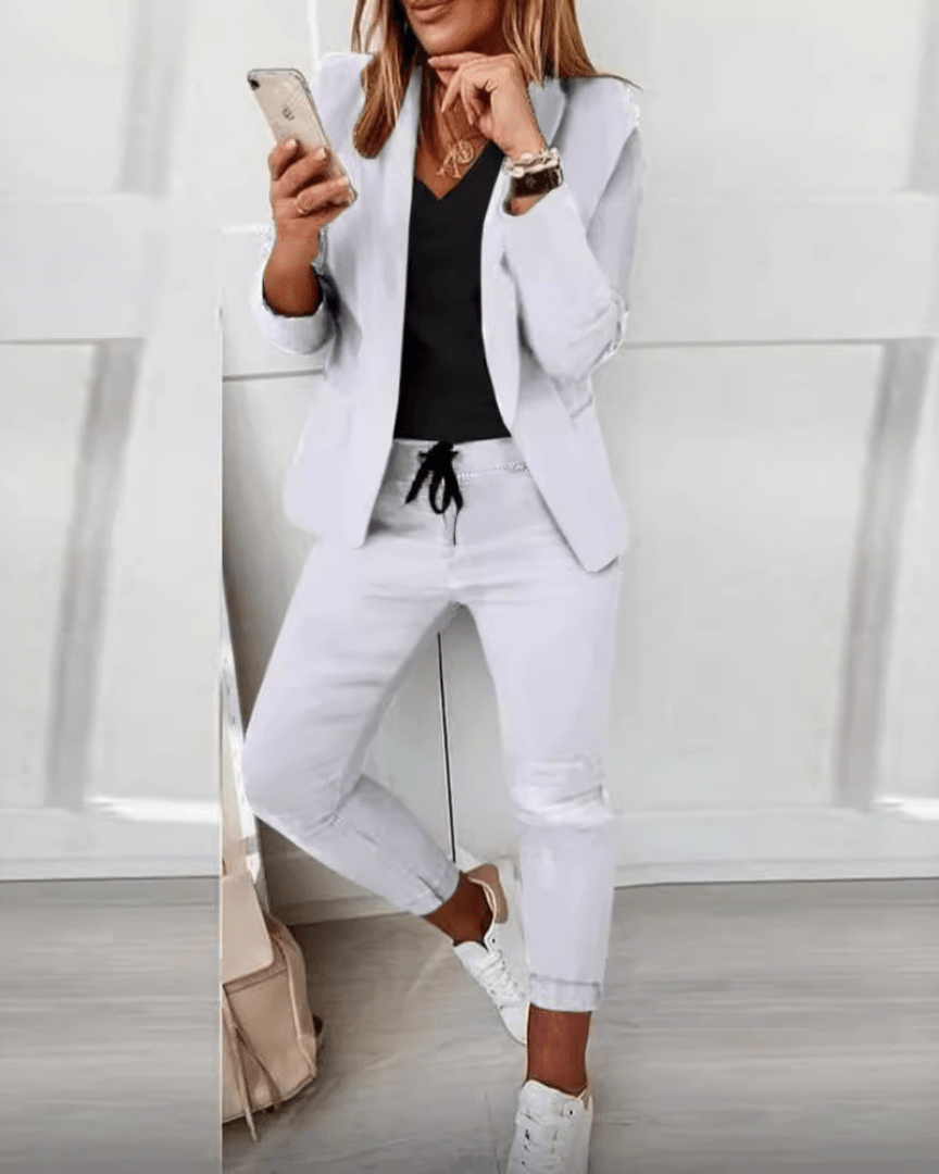 Salomé | Ensemble Blazer Décontracté et Jogging Tapered pour Femmes