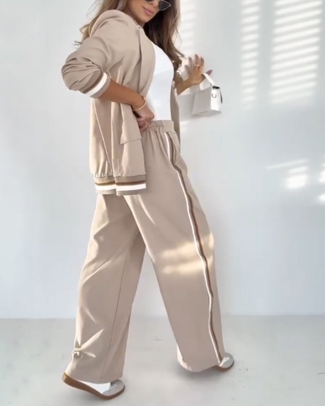 Pauline | Ensemble Blazer Tailleur Chic et Pantalons Amples pour Femmes