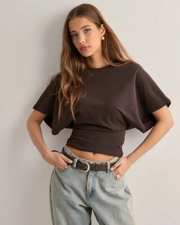 Clara | Haut Court Ajusté à Manches Amples pour Femmes Chic et Élégant
