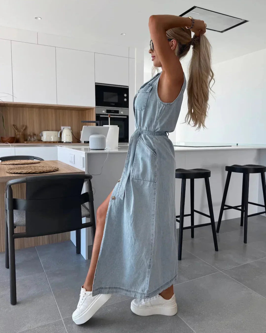 Manon | Robe Maxi en Denim Élégante et Polyvalente pour Femmes