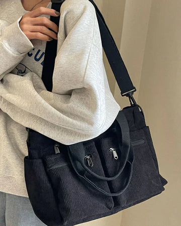 Clara | Sac Fourre-Tout Pratique en Velours Côtelé pour Femmes