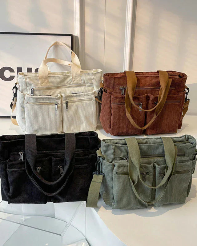 Clara | Sac Fourre-Tout Pratique en Velours Côtelé pour Femmes