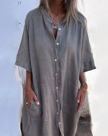 Elvire | Robe Chemise Décontractée Élégante pour Femmes - Style Ibiza