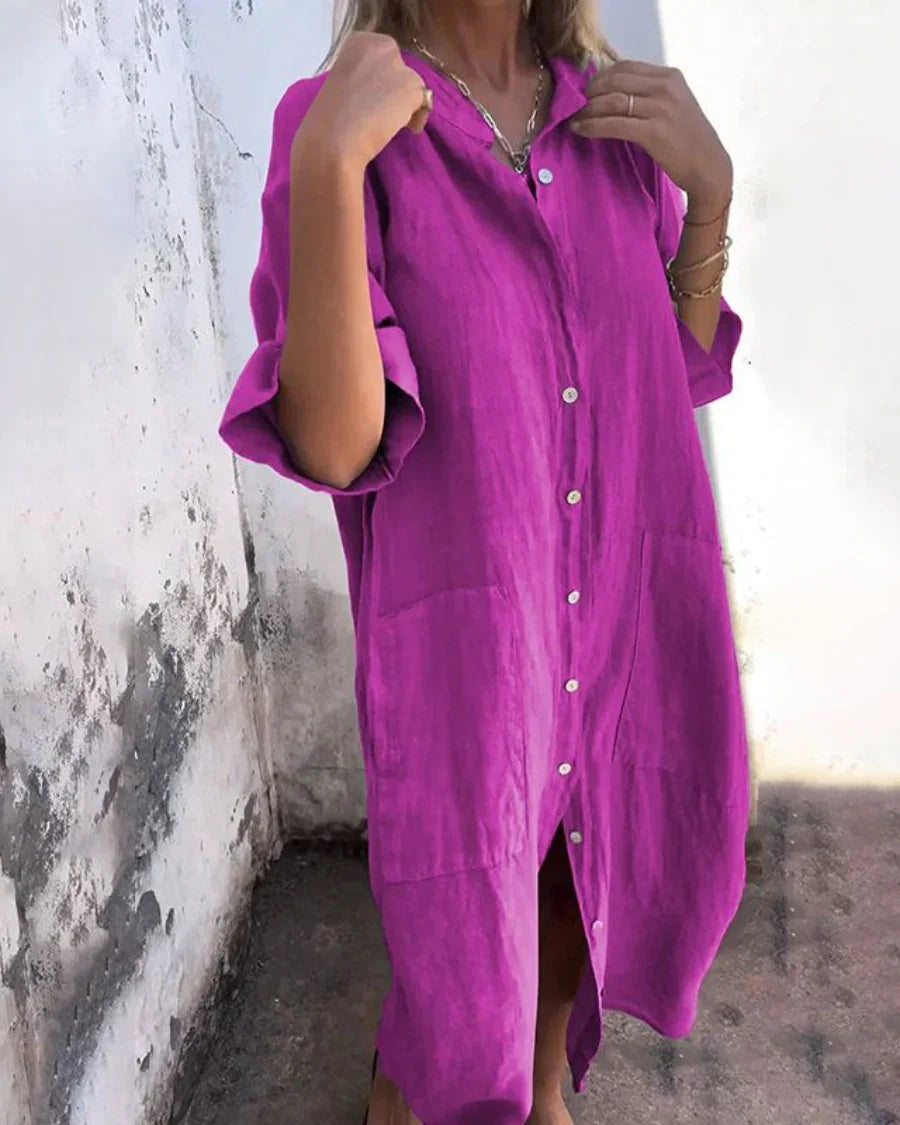 Elvire | Robe Chemise Décontractée Élégante pour Femmes - Style Ibiza